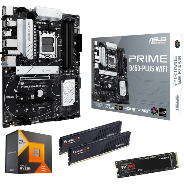 Upgrade Kit PRIME B650-PLUS WIFI + Ryzen 5 7500X3D + 32 GB + 2 TB PRO SSD